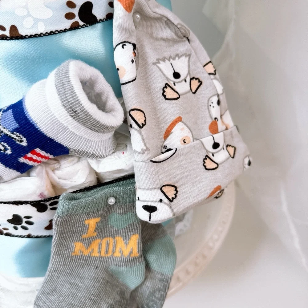 Puppy Diaper Cake, Baby Shower Gift